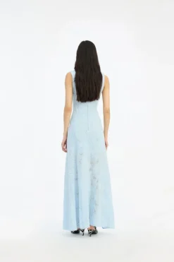 Mesh Maxi Dress Blue