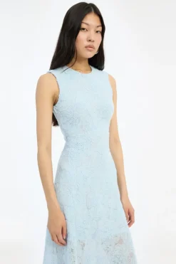 Mesh Maxi Dress Blue