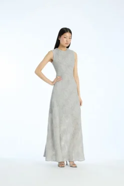Mesh Maxi Dress Grey Violet