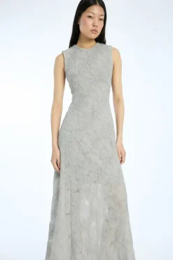 Mesh Maxi Dress Grey Violet
