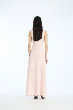 Mesh Maxi Dress Light Pink