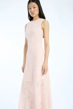 Mesh Maxi Dress Light Pink