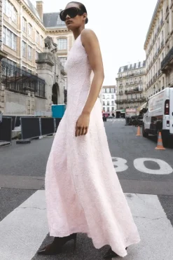 Mesh Maxi Dress Light Pink