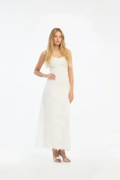 Mesh Maxi Dress White