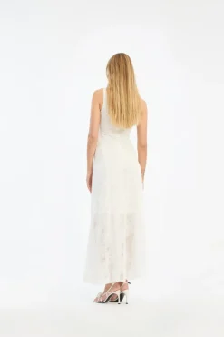 Mesh Maxi Dress White