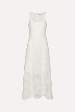 Mesh Maxi Dress White