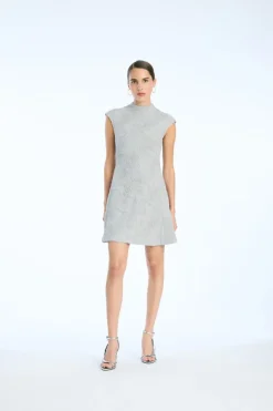 Mesh Mini Dress Grey Violet