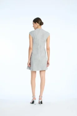 Mesh Mini Dress Grey Violet