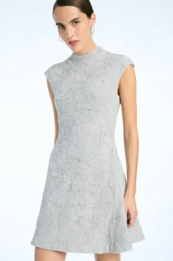 Mesh Mini Dress Grey Violet