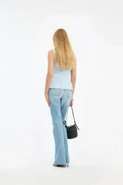 Mesh Sleeveless Top Blue