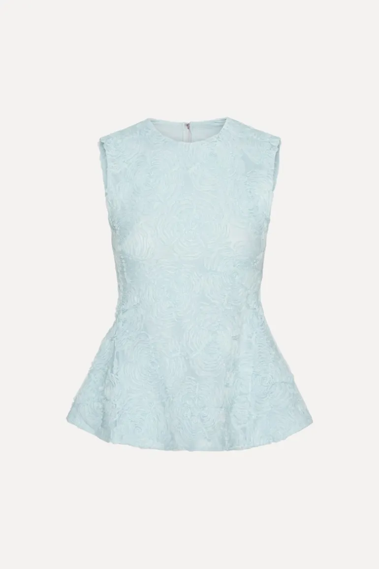 Mesh Sleeveless Top Blue