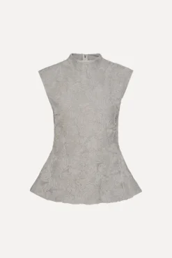 Mesh Sleeveless Top Grey Violet
