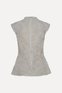 Mesh Sleeveless Top Grey Violet