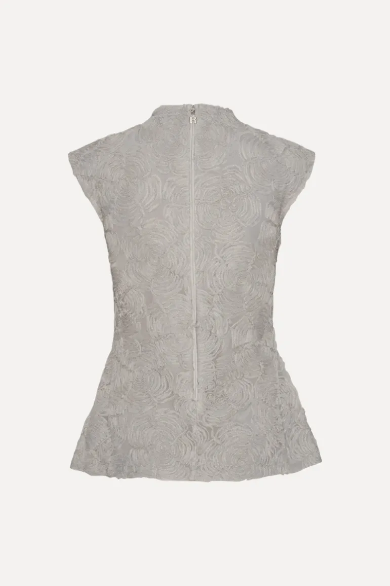 Mesh Sleeveless Top Grey Violet
