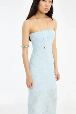 Mesh Tube Dress Blue