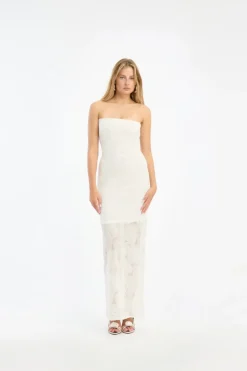 Mesh Tube Dress White