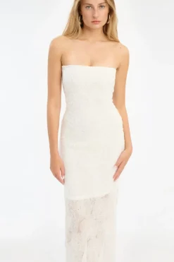 Mesh Tube Dress White