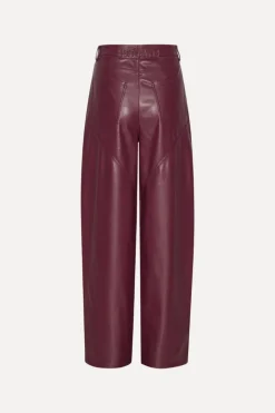 Mid Waisted Piping Pants Bordeaux