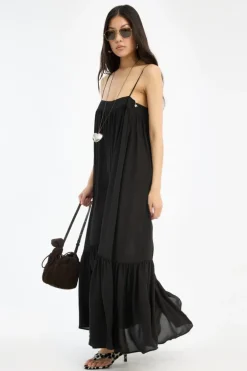 Midi A-Line Dress Black