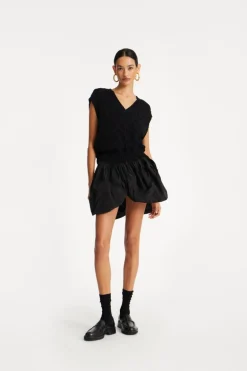 Mini Balloon Skirt Black