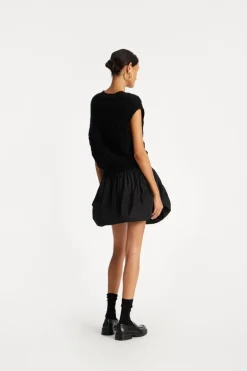 Mini Balloon Skirt Black