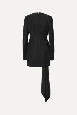 Mini Dress W/ Bow Ls Black