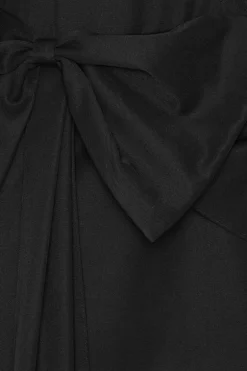 Mini Dress W/ Bow Ls Black