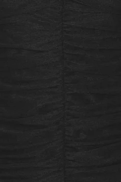 Mini Ruched Ls Dress Black