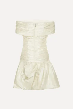Off Shoulder Mini Dress Creme White
