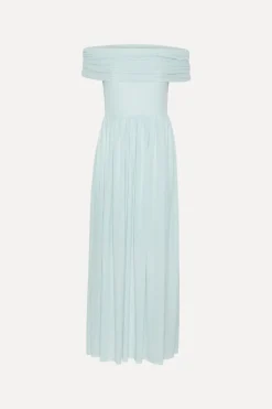 Off-shoulder Maxi Dress Light Blue
