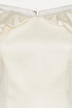 Off-shoulder Mini Dress Creme White