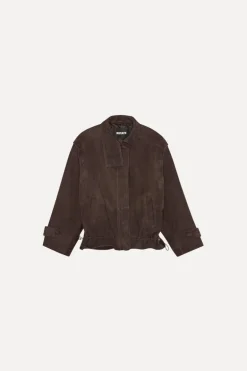 Oversized Leather Jacket Chocolate Brown