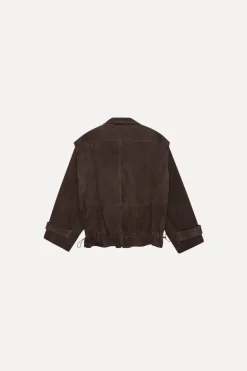 Oversized Leather Jacket Chocolate Brown