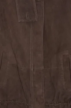 Oversized Leather Jacket Chocolate Brown