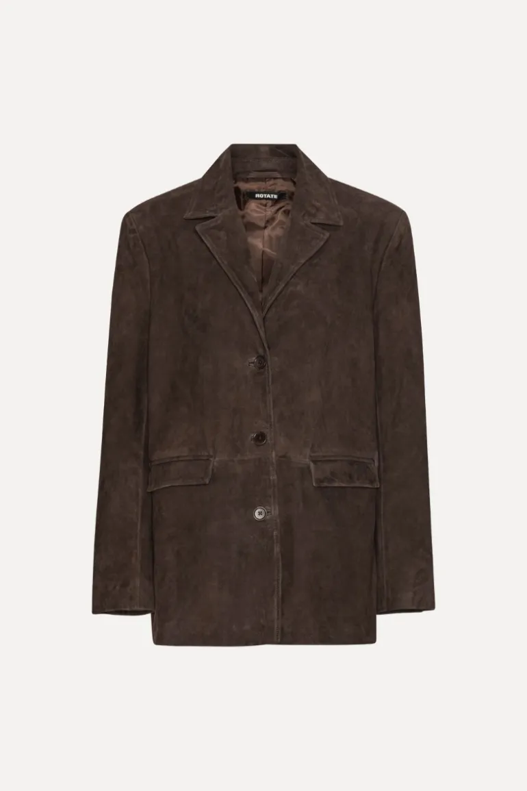 Oversized Suede Blazer Chocolate Brown