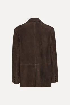 Oversized Suede Blazer Chocolate Brown