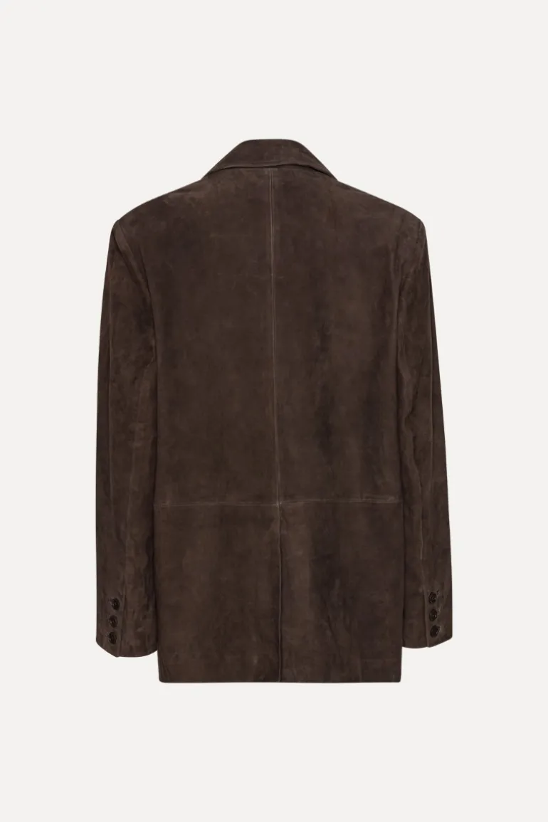 Oversized Suede Blazer Chocolate Brown
