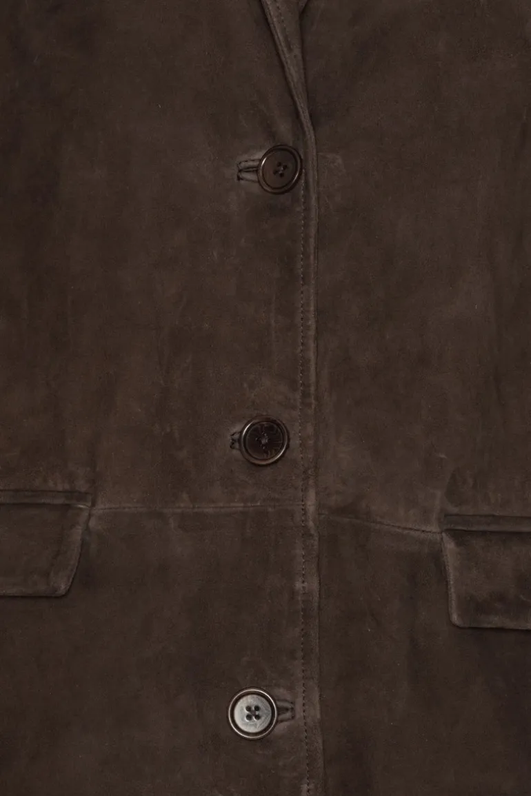 Oversized Suede Blazer Chocolate Brown