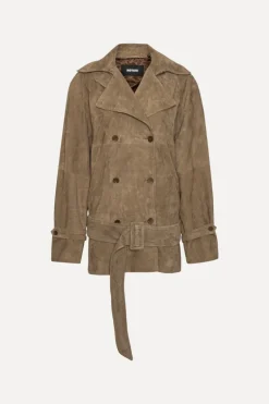 Oversized Suede Jacket Brown
