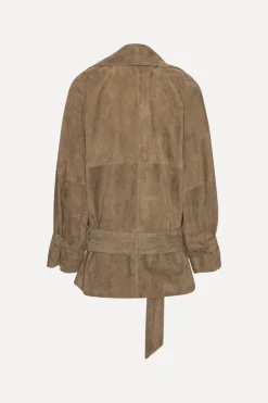 Oversized Suede Jacket Brown