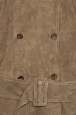 Oversized Suede Jacket Brown