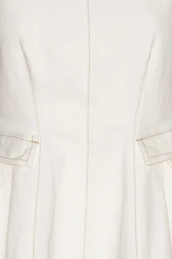 Peplum Denim Top White Denim
