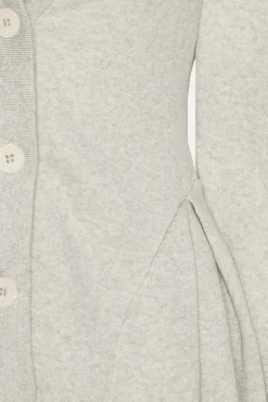 Peplum Knit Cardigan Grey Melange
