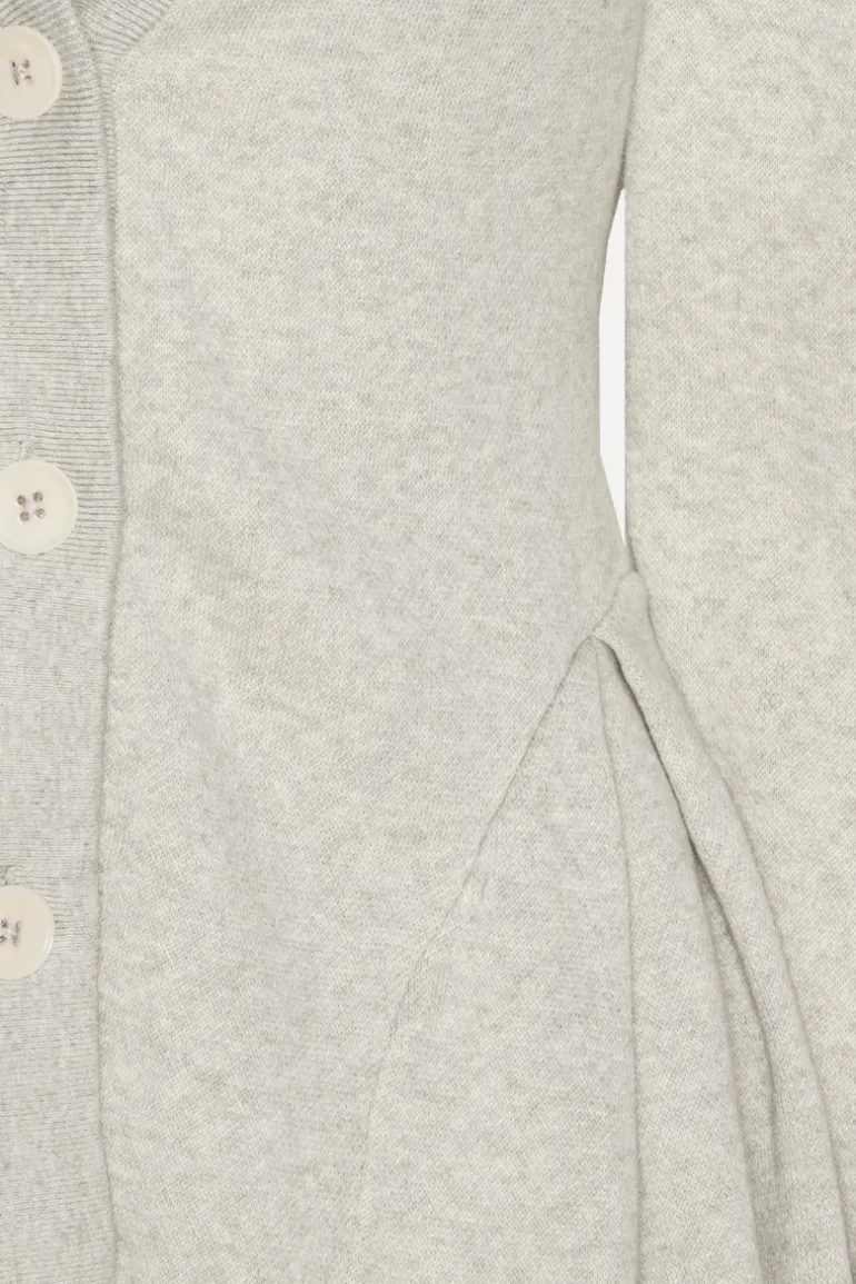 Peplum Knit Cardigan Grey Melange