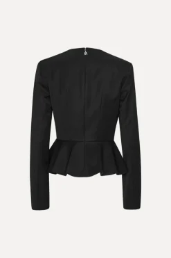 Peplum Ls Top Black