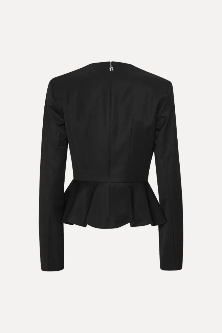 Peplum Ls Top Black