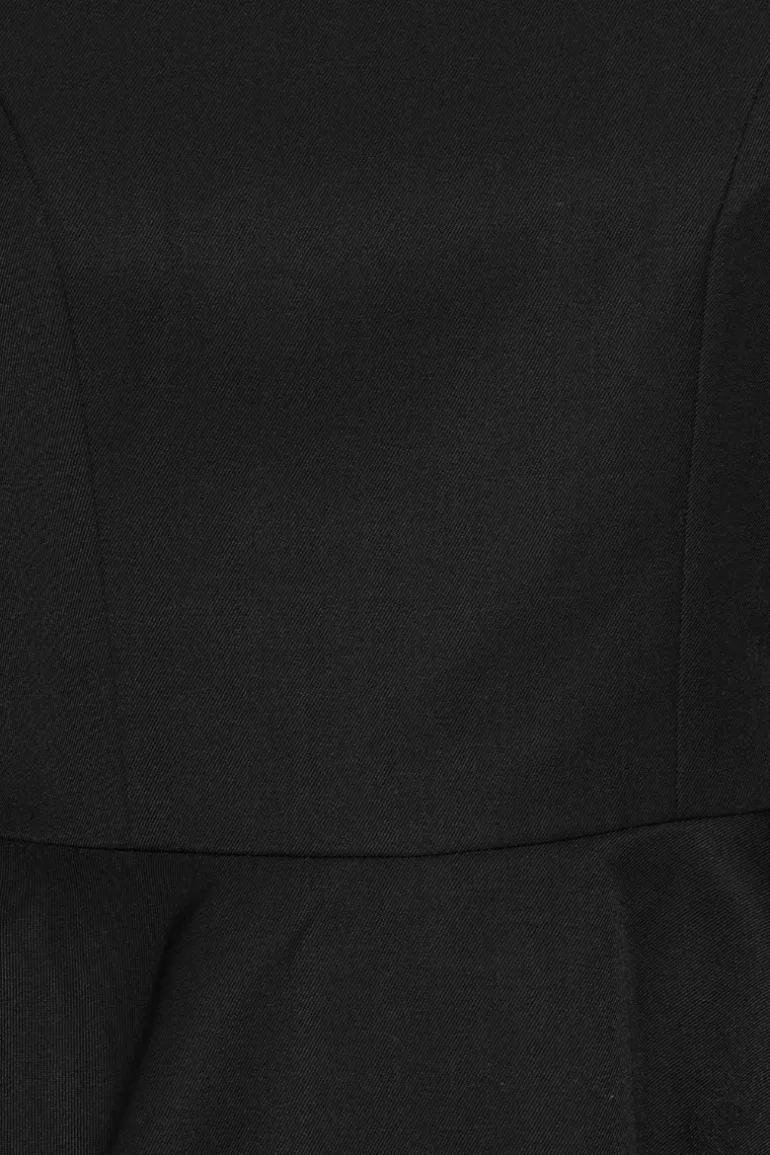 Peplum Ls Top Black