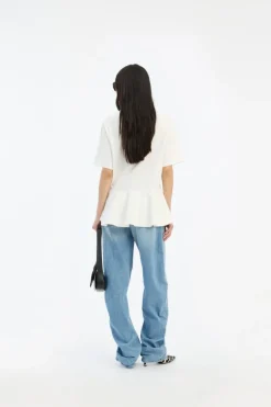 Peplum T-shirt Bright White