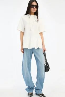Peplum T-shirt Bright White