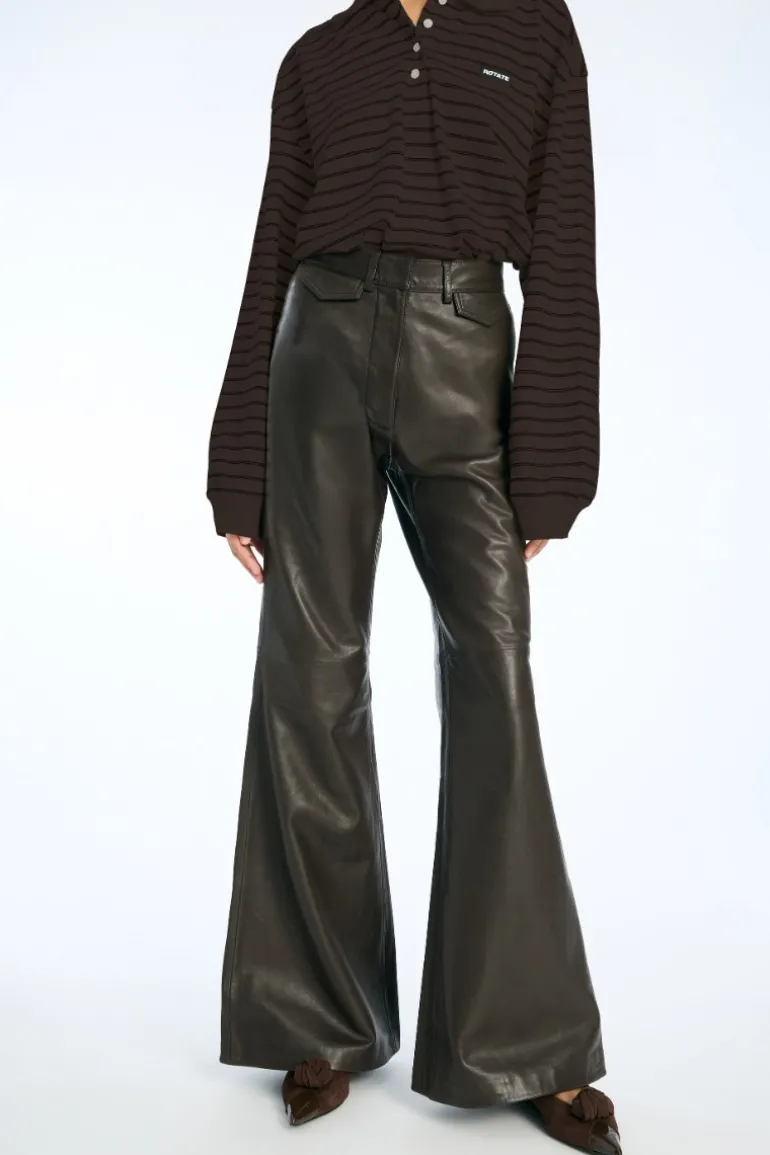 Pique Longsleeve Polo Brown